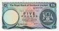 Royal Bank Of Scotland Ltd 1969 To 1981 5 Pounds,  1. 3.1974